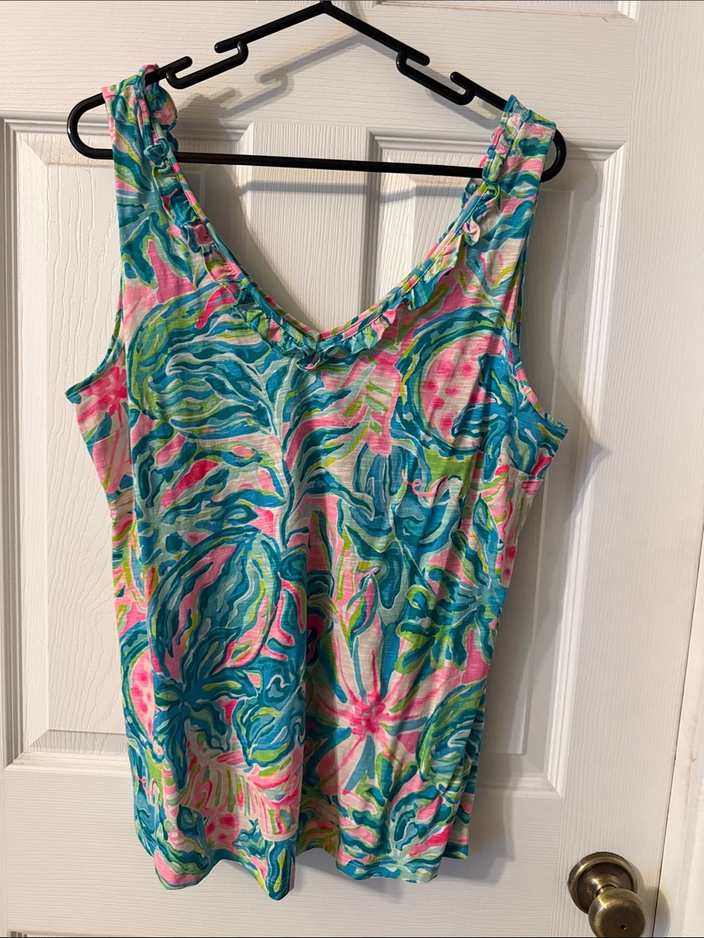 Lilly Pulitzer Tropical Floral Tank Top in Blue, Pink & Green